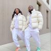 Bộ Đồ Đôi Áo Khoác Phao Trắng – Hoodie Trắng Unisex