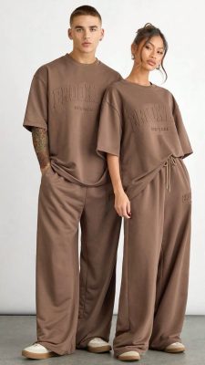 Bộ Đồ Unisex BROOKLYN New York – Nâu Mocha Oversize