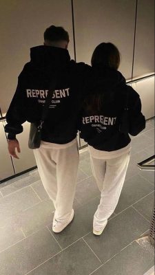 Bộ Đồ Đôi Hoodie REPRESENT Owner Club – Đen Trắng Unisex
