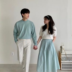 Set Đồ Đôi Pastel Xanh Mint – Trắng Thanh Lịch